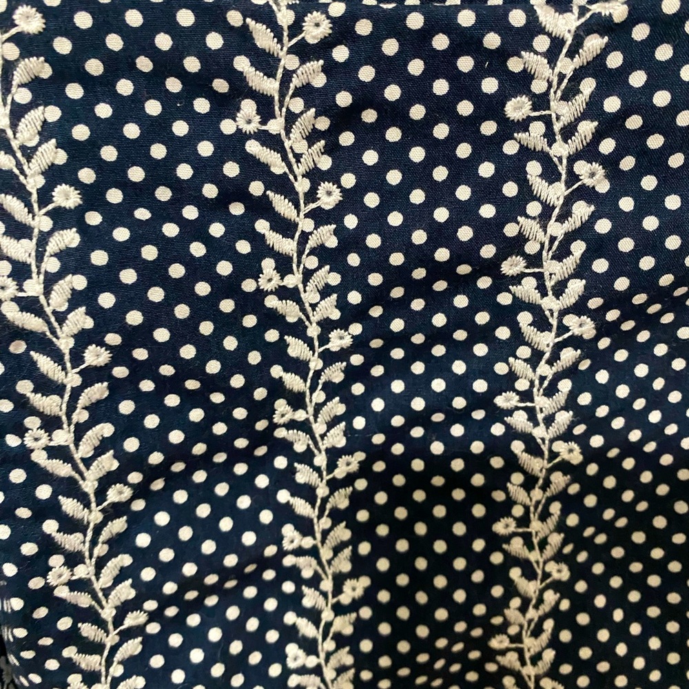 TALBOTS Red White Blue Polka Dot Embroidered Cotton Skirt 4 - Picture 5 of 6